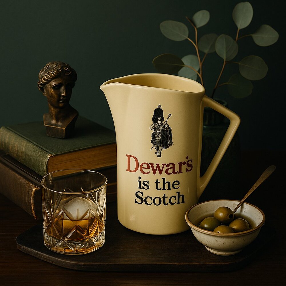 🥃 Vintage Dewar’s “Is the Scotch” Whisky Pitcher — Wade England Barware